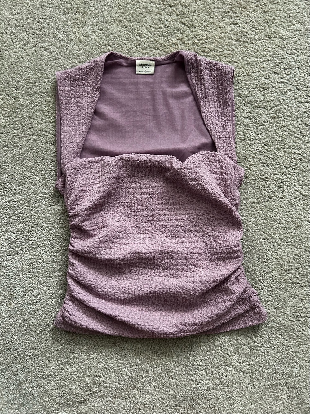 Abercrombie & Fitch Mauve Purple Textured Sleeveless Top Square Neck Size Small